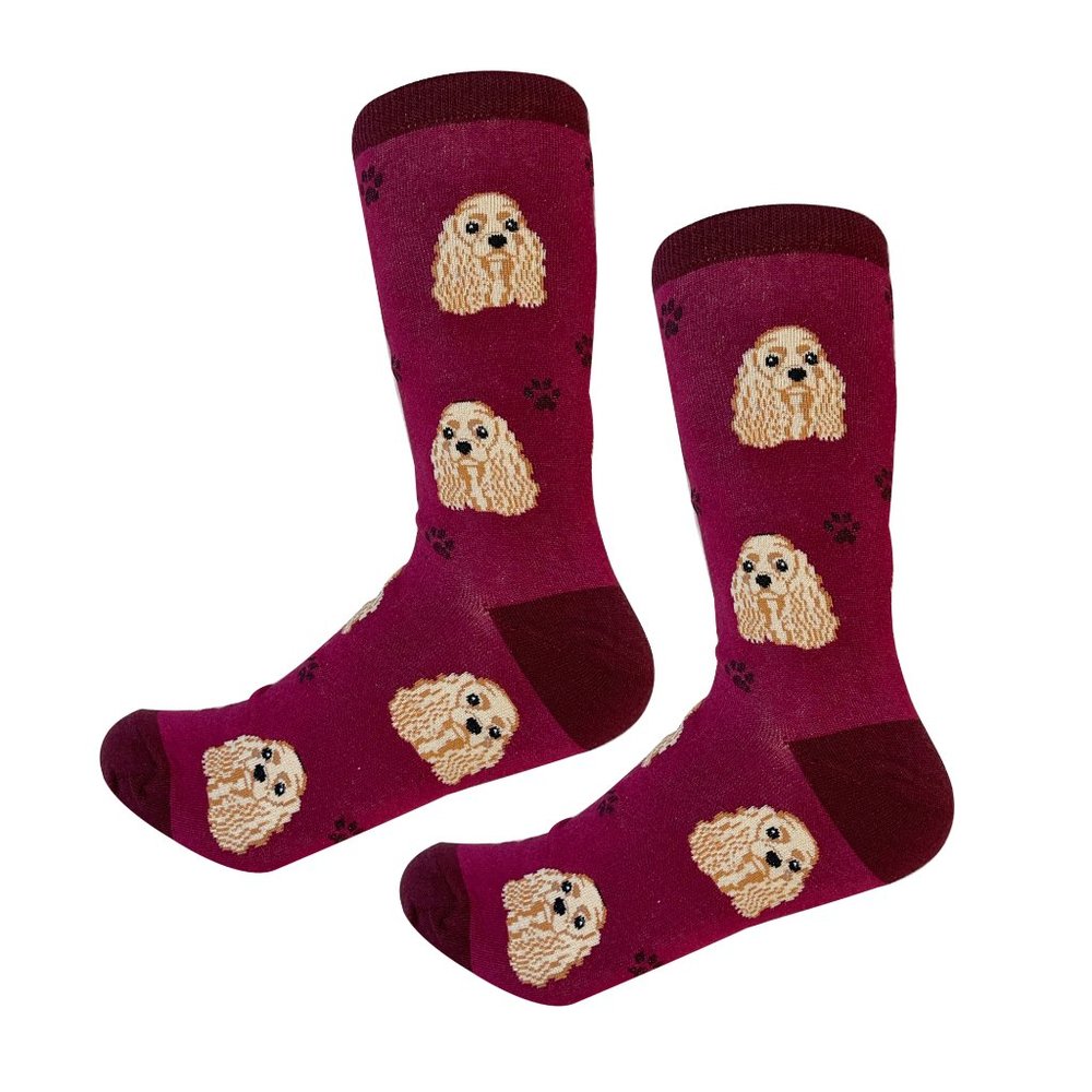 Cocker Spaniel  - Fun Unisex Socks - Crazy Pet Lover - Novelty Sock